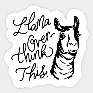 Let Me Overthink This Funny Llama Design Sticker